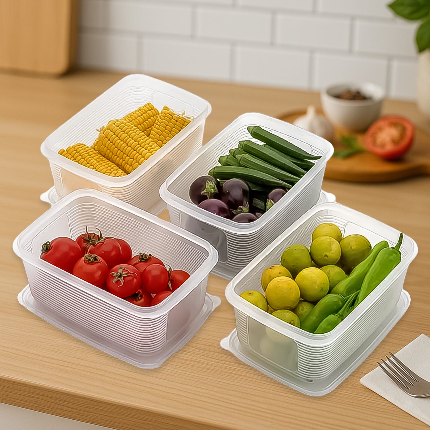6 Pcs Multipurpose Plastic Food Storage Container Set 6 Pcs Multipurpose Plastic Food Storage Container Set